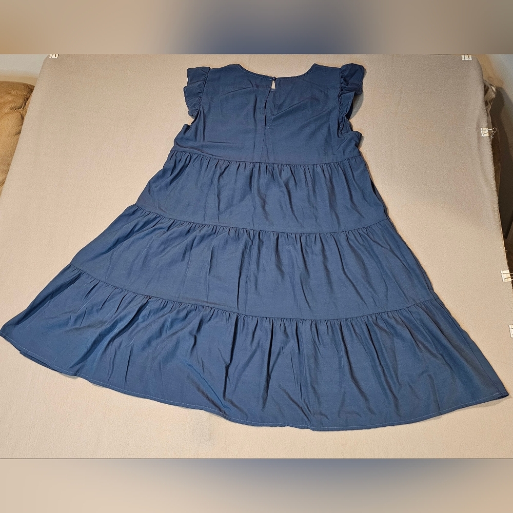 Kirundo Blue Dress Tiered Design Size M - Picture 5 of 7